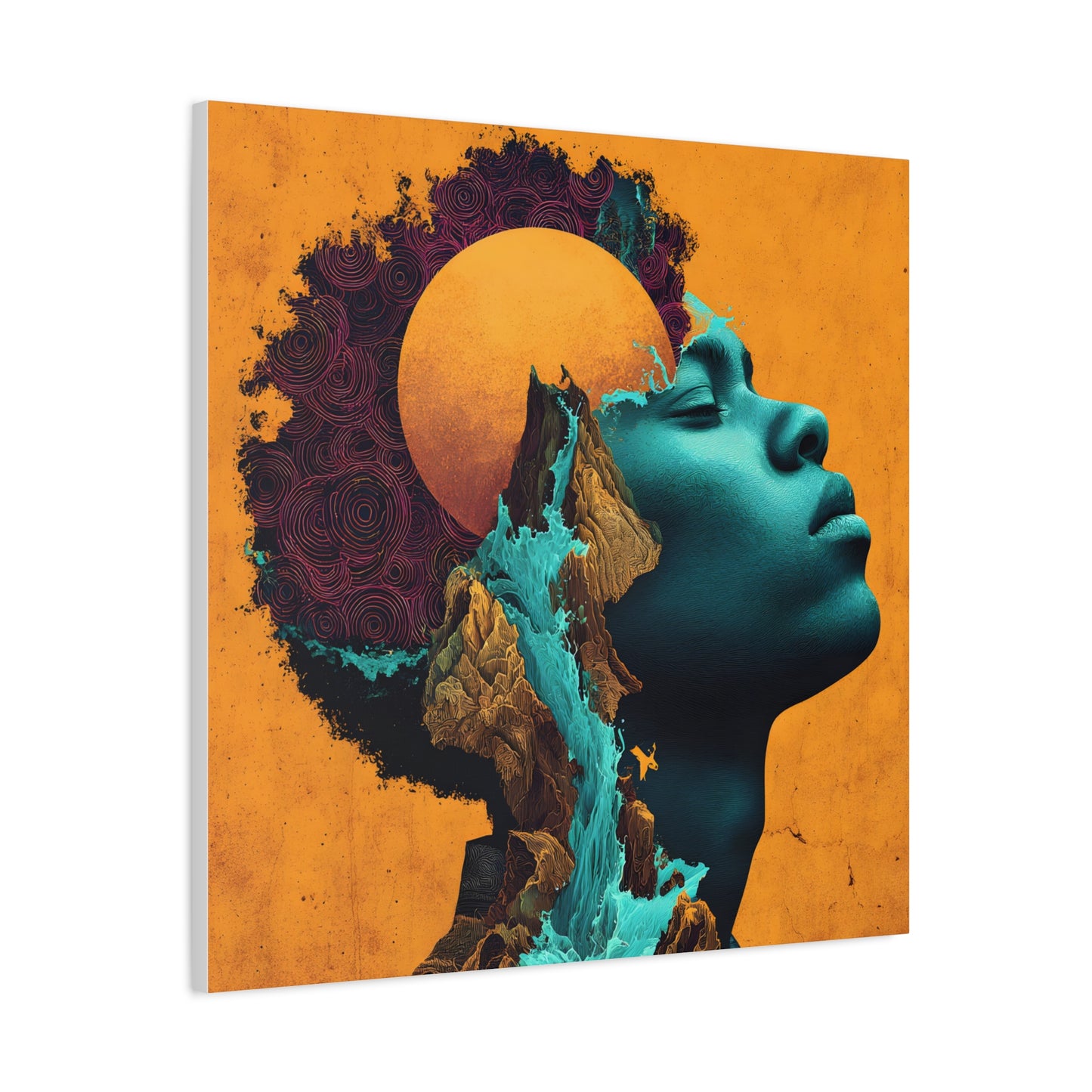 Afrofuturist Canvas Wall Art — 'Solace' Portrait on Matte Stretched Canvas