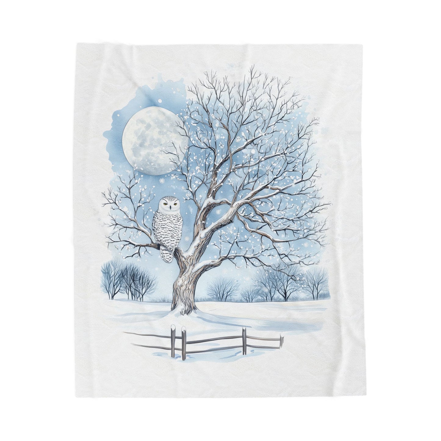 Winter Owl Plush Blanket, Cozy Home Decor, Gift for Animal Lovers, Soft Throw for Holidays, Snuggle Blanket for Winter Nights