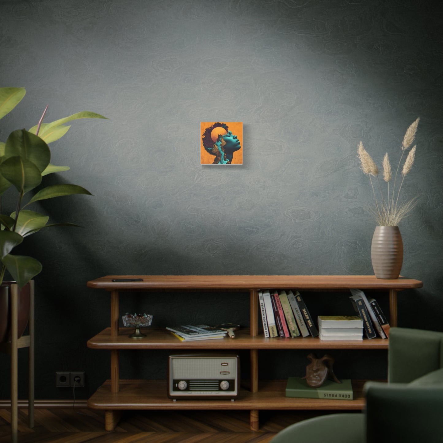 Afrofuturist Canvas Wall Art — 'Solace' Portrait on Matte Stretched Canvas