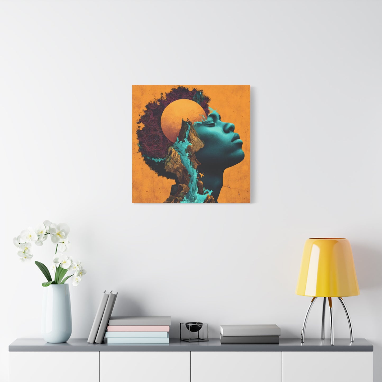 Afrofuturist Canvas Wall Art — 'Solace' Portrait on Matte Stretched Canvas