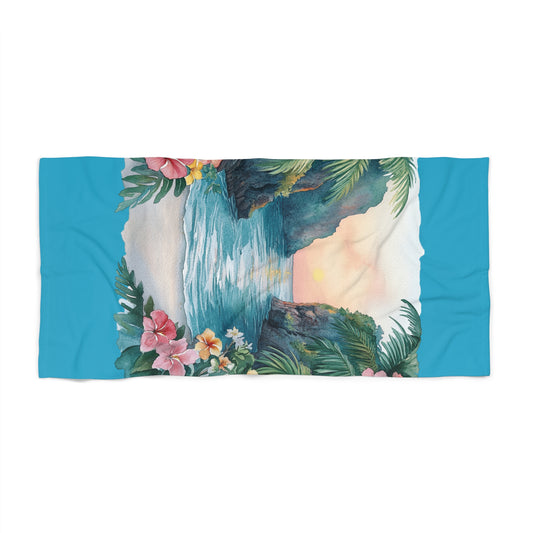 Tropical Paradise Beach Towel - Vibrant Floral Design, Summer Essentials, Poolside Accessory, Wedding Gift, Travel Companion