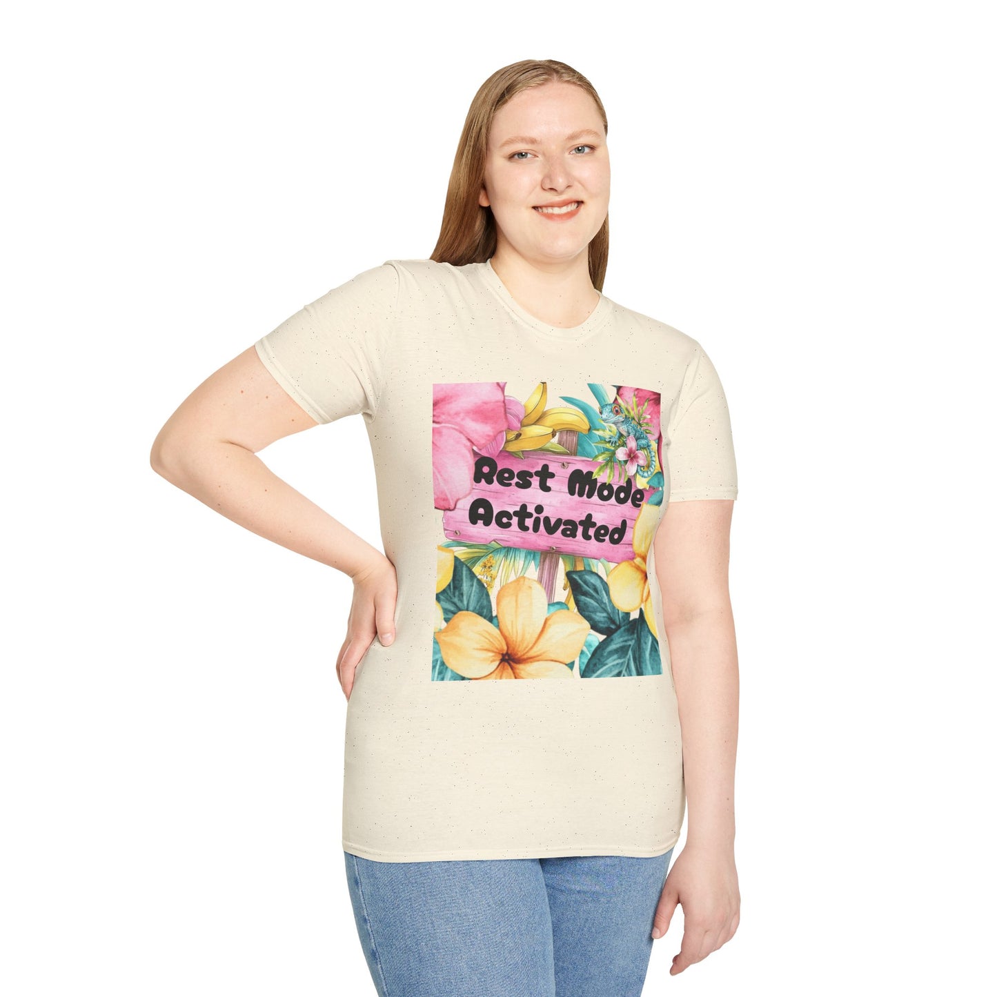 T-Shirt — "Rest Mode Activated" Floral Beach Graphic Tee