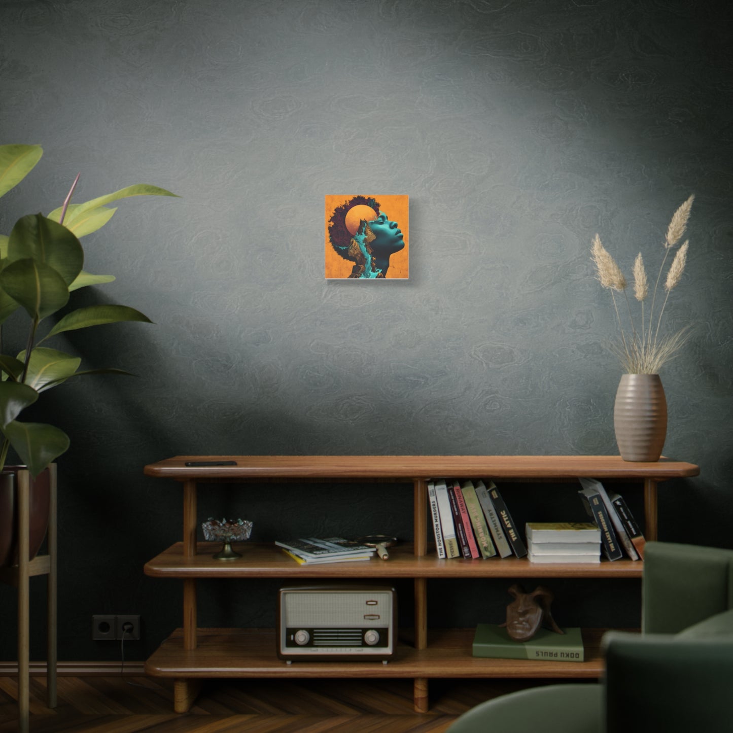 Afrofuturist Canvas Wall Art — 'Solace' Portrait on Matte Stretched Canvas