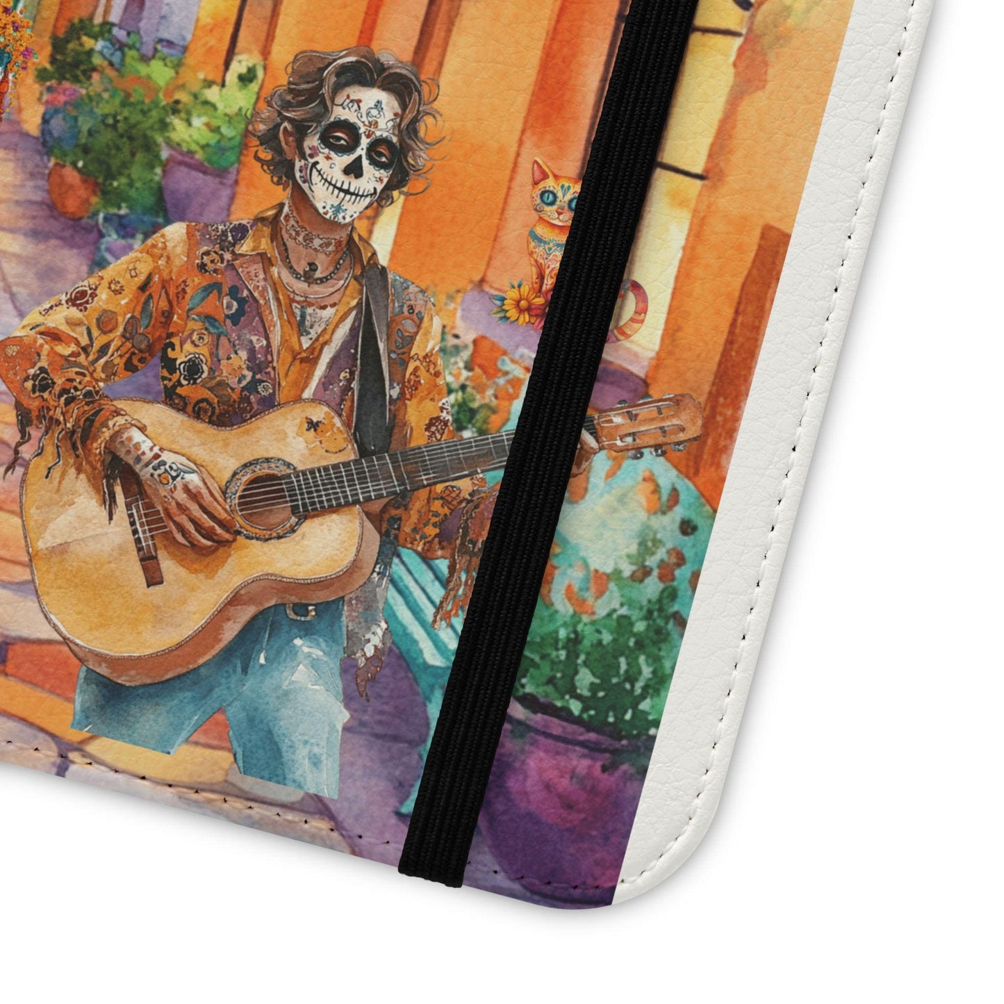 Vibrant Art Flip Cases for Smartphones, Colorful Protective Wallet Case, Unique Gift for Music Lovers, Perfect for Halloween and Year-Round