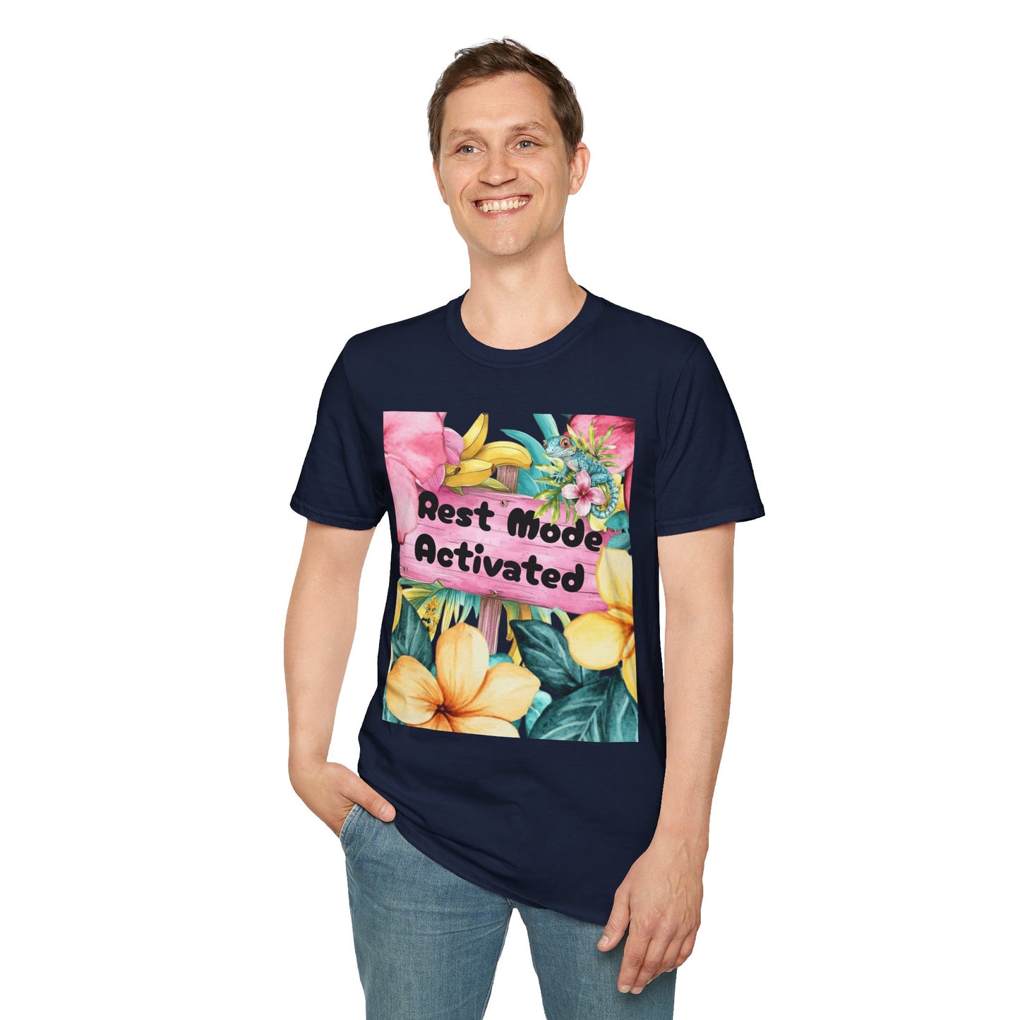 T-Shirt — "Rest Mode Activated" Floral Beach Graphic Tee