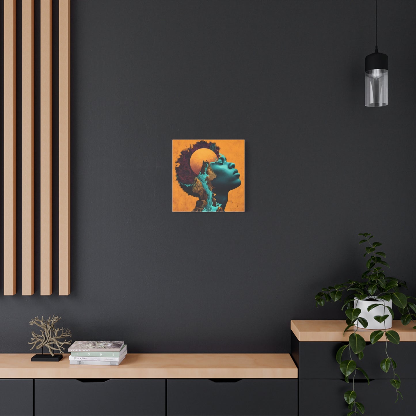 Afrofuturist Canvas Wall Art — 'Solace' Portrait on Matte Stretched Canvas