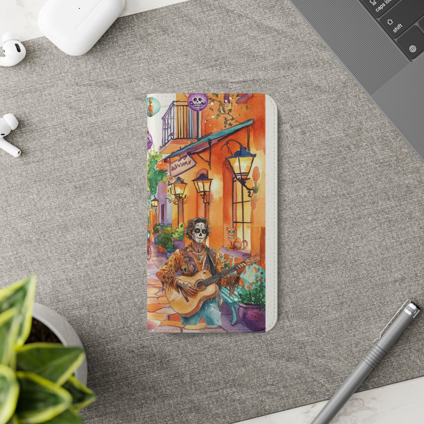 Vibrant Art Flip Cases for Smartphones, Colorful Protective Wallet Case, Unique Gift for Music Lovers, Perfect for Halloween and Year-Round