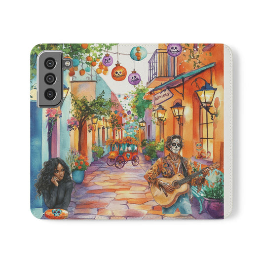 Vibrant Art Flip Cases for Smartphones, Colorful Protective Wallet Case, Unique Gift for Music Lovers, Perfect for Halloween and Year-Round
