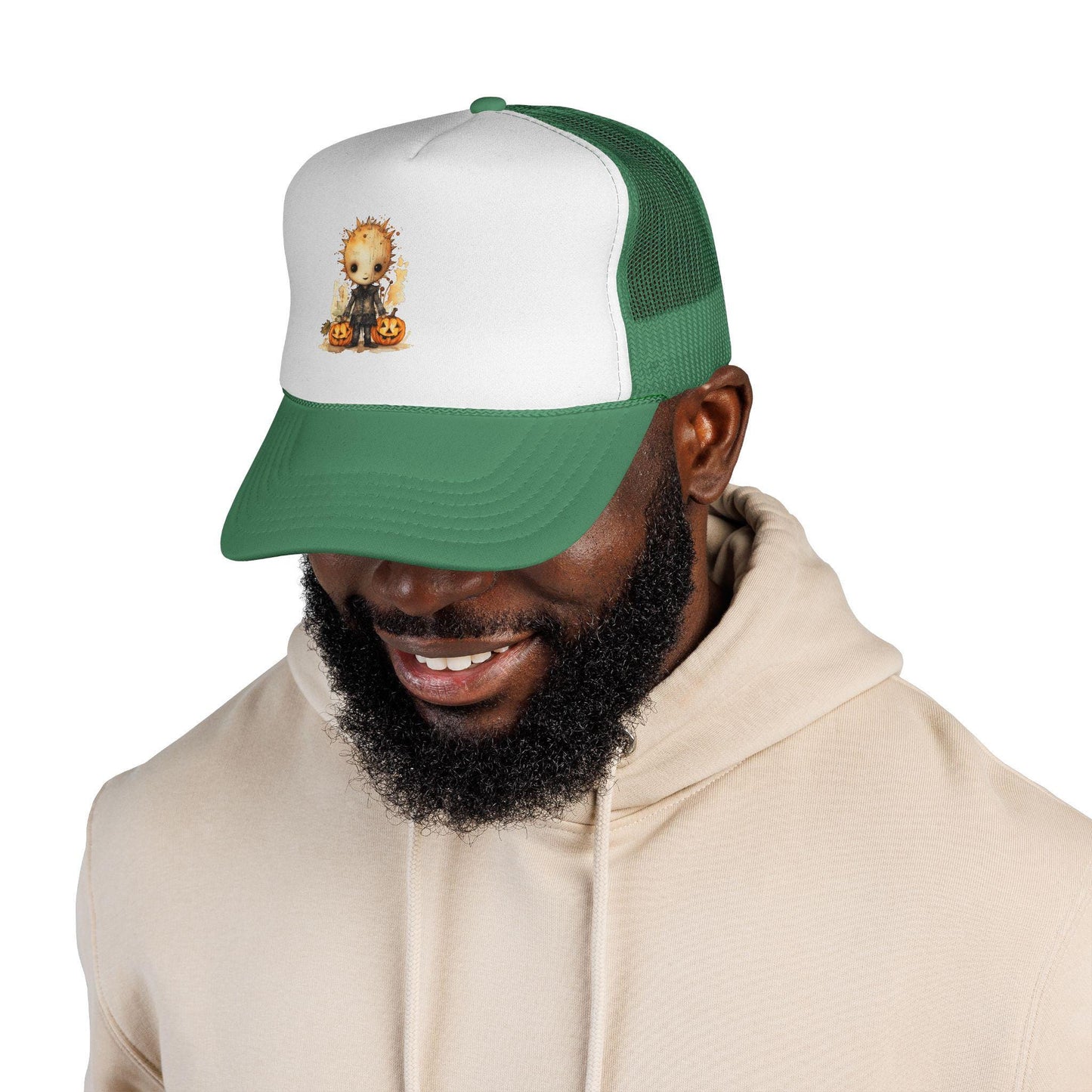 Halloween Trucker Cap: Spooky Pumpkin Hat, Fall Fashion