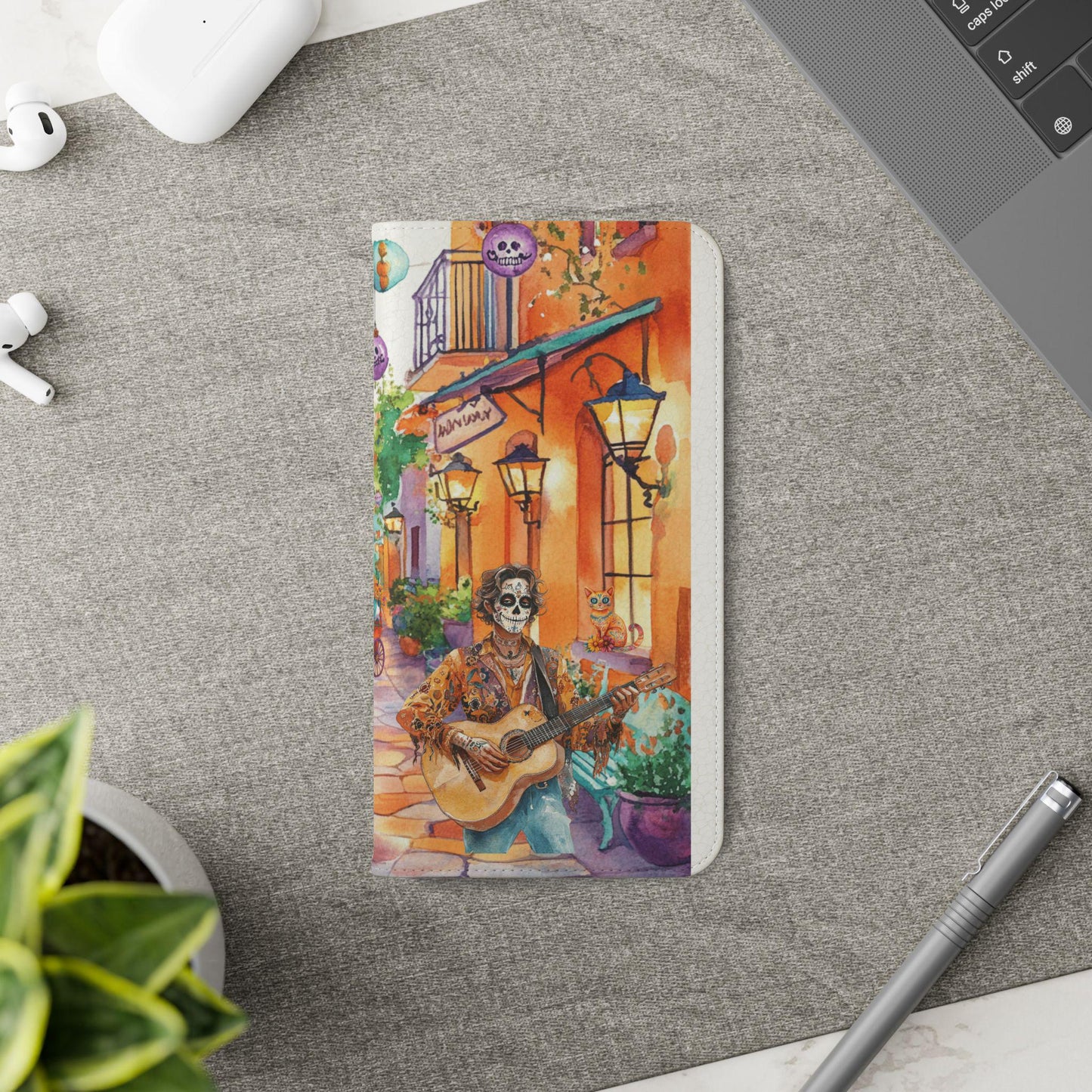 Vibrant Art Flip Cases for Smartphones, Colorful Protective Wallet Case, Unique Gift for Music Lovers, Perfect for Halloween and Year-Round
