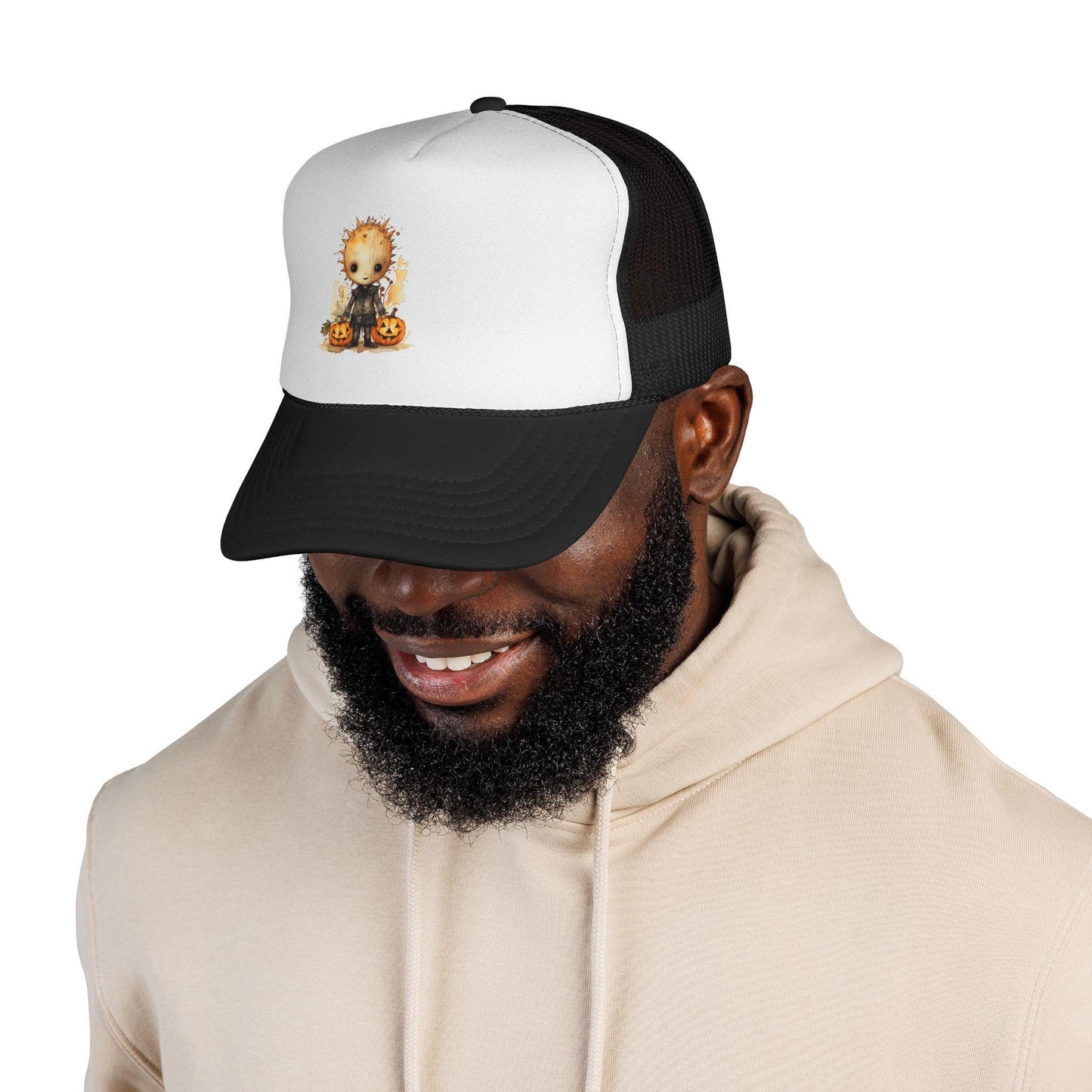 Halloween Trucker Cap: Spooky Pumpkin Hat, Fall Fashion