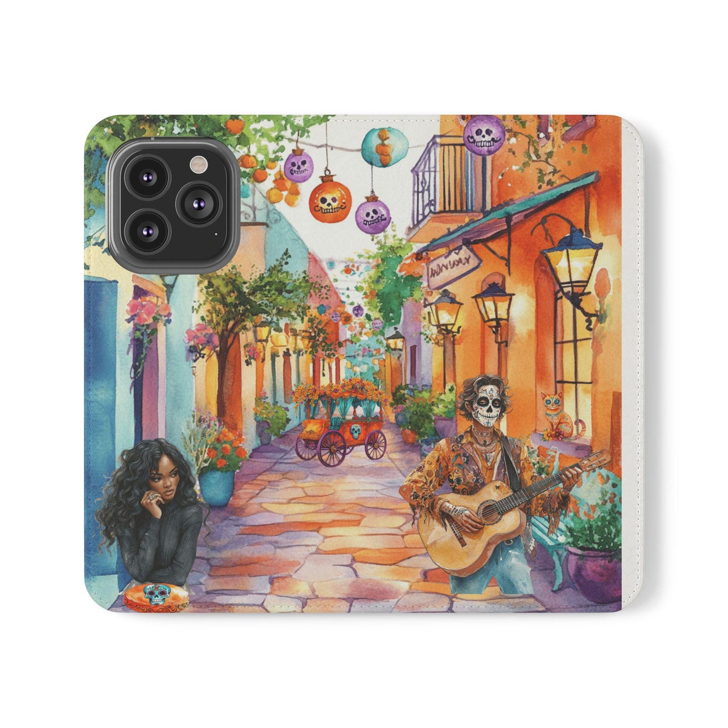 Vibrant Art Flip Cases for Smartphones, Colorful Protective Wallet Case, Unique Gift for Music Lovers, Perfect for Halloween and Year-Round